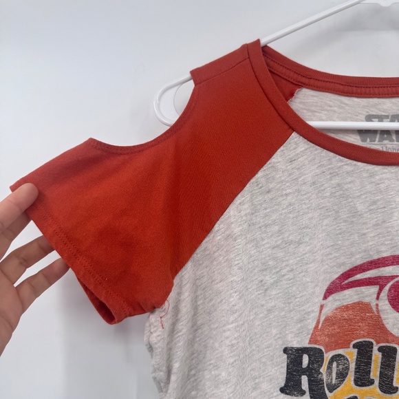 Star Wars Top Women XL Gray Brown Her Universe BB8 Roll With It Cold Shoulder - Picture 2 of 8